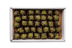 Халва арахисовая в шоколадной глазури с фисташкой (пластик) ВБ 2 кг 1/8