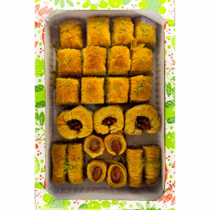 Пахлава "Ассорти" классик/бурма/бюль-бюль/куш гезу с грецким орехом и миндалем 