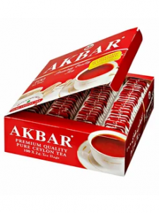 Чай АКБАР 100пак *6 ( красно-белая)