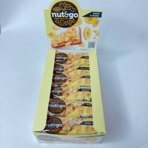 Батончик глазиров.NUT&GO арахис с банан.чипсами