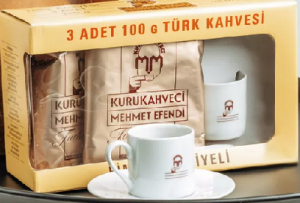 Подарочный набор  "Mehmet Efendi" (1чашка/блюдце,кофе 3шт*100г)*12