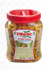 Перец СТРУЧКОВЫЙ острый "Pinar" 1,6 кг в рассоле (банка пластик) 1/6
