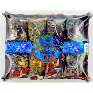 Подарочный чайный набор 4в1 СИНИЙ 80гр*35шт(арт.565)