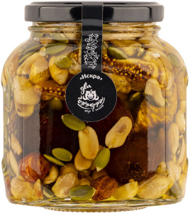 ИСКРА premium Десерт из орехов, сухофруктов и цукатов в меду 0,490 кг*12 шт)