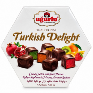 Рахат-лукум Uğurlu фруктовое ассорти в шоколадной глазури 200г