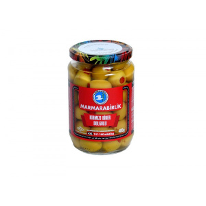 Оливки "Marmarabirlik" 0,4 кг 4XL-141-160 c перцем 1/6 стекло