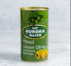 Оливки зеленые UN AURORA OLIVE  без косточки 140гр ж/б (мокрый вес 370 гр) 1/24