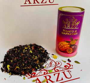 Чай в тубе Манго и Маракуйя 75гр*12 Арзу