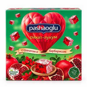 Рахат-Лукум "Pashaoglu" 300 гр гранат-барбарис упак*20шт