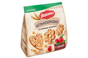 Печенье сахарное Яшкино 250г Злаковое с клюквой