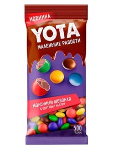 Драже молочный шоколад в цветной глазури YOTA