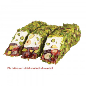 Лукум брусок Гранат-Султан с фист. в фисташке 5кг D173