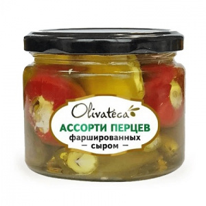 Ассорти перцев Sosero фаршированный сыром 290 гр 1/12 (стекло)