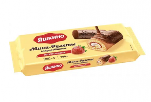 Мини-рулеты глазир.Яшкино клубничный 200г