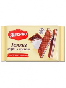 Ваф.тонкие Яшкино 144г с какао и молоч.кремом