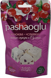 Рахат-Лукум "Pashaoglu" 150 гр "Султан" с клюквой со вкусом сливок 1/18