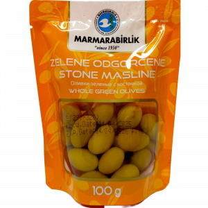 Оливки "Marmarabirlik" 0,1 кг S-291-320 с косточкой дойпак 1/32 НОВИНКА