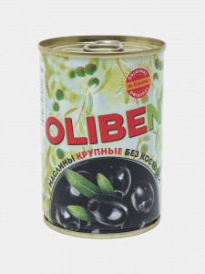 Маслины без кости ж/б 290мл*12 круп.OLIBEN