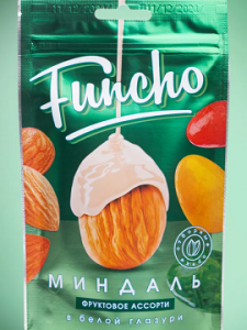 Funcho 100 г Драже Миндаль ассорти в белой кондитерской глазури с фруктовыми и ягодными вкусами 1/18