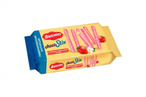Печ.Яшкино STIX 130г палочки в клубнич-шок.глазури