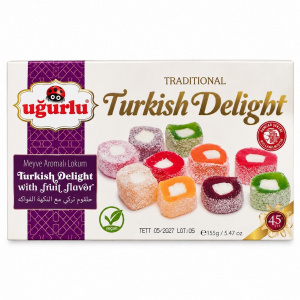 Рахат-лукум Uğurlu Turkish Delight с фруктовыми вкусами 155г упак*27шт