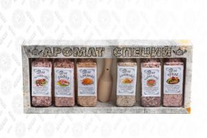 Набор "Аромат специй" СОЛЬ со специями + ложка 720 гр