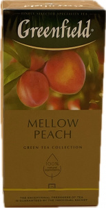 Чай Гринфилд  25пак МЭЛЛОУ ПИЧ(персик/мандарин)зелен.*10