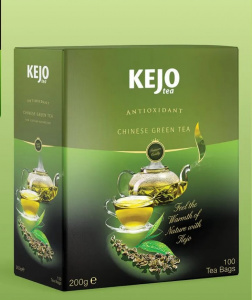 ANTIOXIDANT CHINESE GREEN TEA KejoTea чай зеленый 100 пакетов в индивидуальных конвертах по 2 гр 200