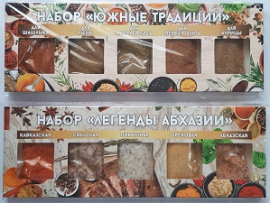 Подарочный набор специи/соль "Легенды Абхазии" 5-ка в коробке
