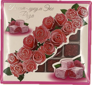 Подарочный набор рахат-лукума эко РОЗА 320гр*21шт в уп.(арт.467)