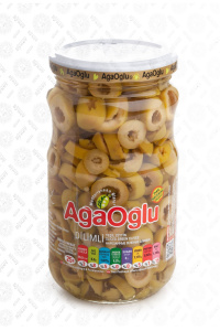 Оливки "AgaOglu" 160 гр нарезанные (СТЕКЛО) 1/20