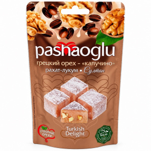 Рахат-Лукум "Pashaoglu" "Султан" с грецким орехом с ароматом капучино 150 гр упак*15шт