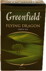 Чай Гринфилд  100гр Флаинг Драгон  ЗЕЛЕНЫЙ *14