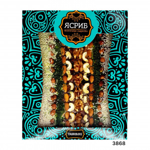 Торт халва Ясриб орех-медевый зебра 4кг (с орехами внутри)