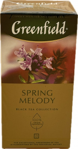 Чай Гринфилд  25пак Спринг Мелоди (ЧАБРЕЦ) черный *10