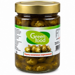 Перец Халапеньо "Green Food" дольки в рассоле 325 гр (стекло) упак*12шт