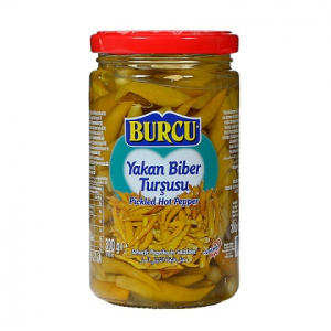 Перец СТРУЧКОВЫЙ острый "BURCU" 310 гр в рассоле 1/12 (стекло)
