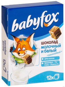 Шоколад babyfox детский полос.Молочный Белый 90г